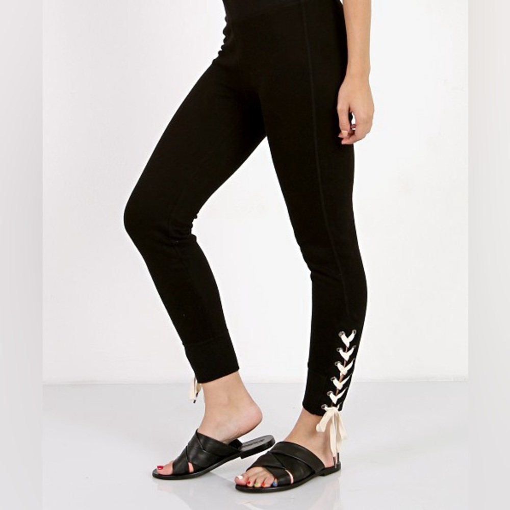 n:Philanthropy Womens Black Marta Lace Up Ankle Jogger Pants Athletic Medium